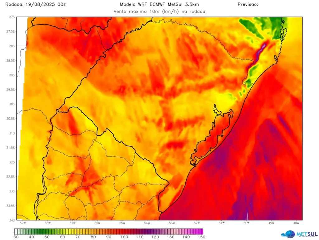 Defesa Civil alerta para intensificação do vento e formação de ciclone extratropical no RS