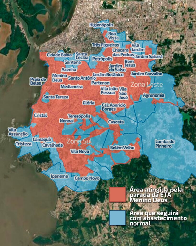 480 mil pessoas podem ficar sem abastecimento de água em Porto Alegre