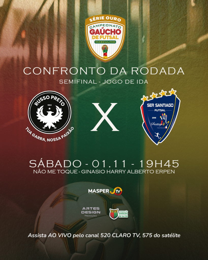 Semifinal da Série Ouro de Futsal começa neste sábado: Russo Preto enfrenta SER Santiago